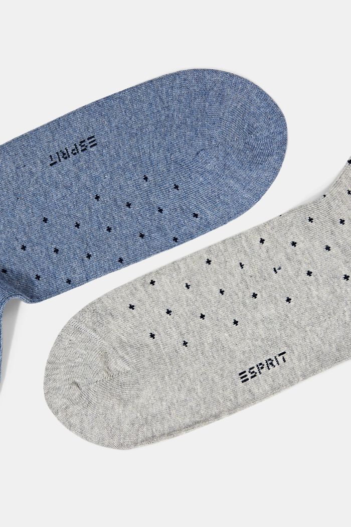 Puntíkované ponožky z hrubé pleteniny, 2 páry, GREY/BLUE, detail image number 1