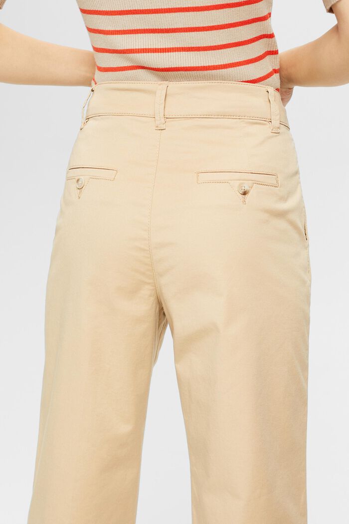 Kalhoty chino, vysoký pas, rovné nohavice, SAND, detail image number 4