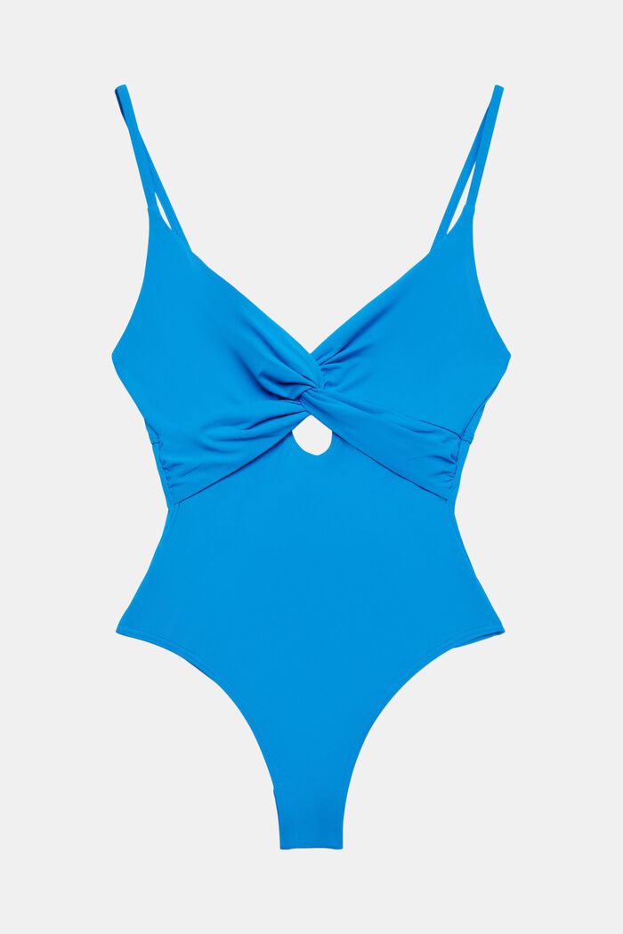 Z recyklovaného materiálu: plavky vcelku s detailem uzlu, BLUE, detail image number 4