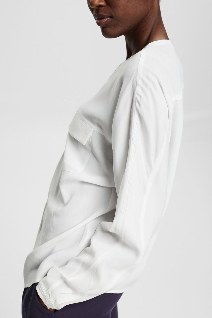 Halenka s našitou patkovou kapsou, OFF WHITE, detail image number 2