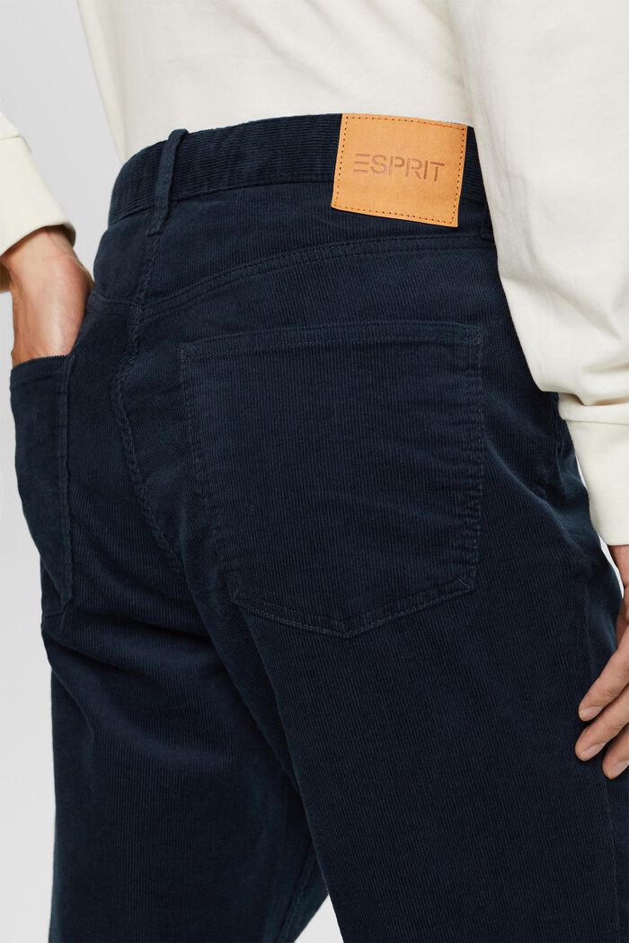 Manšestrové kalhoty s rovným straight střihem, PETROL BLUE, detail image number 4