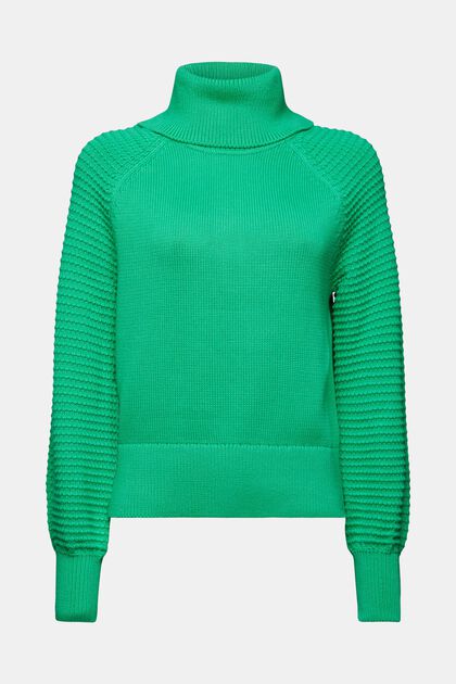 Bavlněný pulovr s nízkým rolákovým límcem