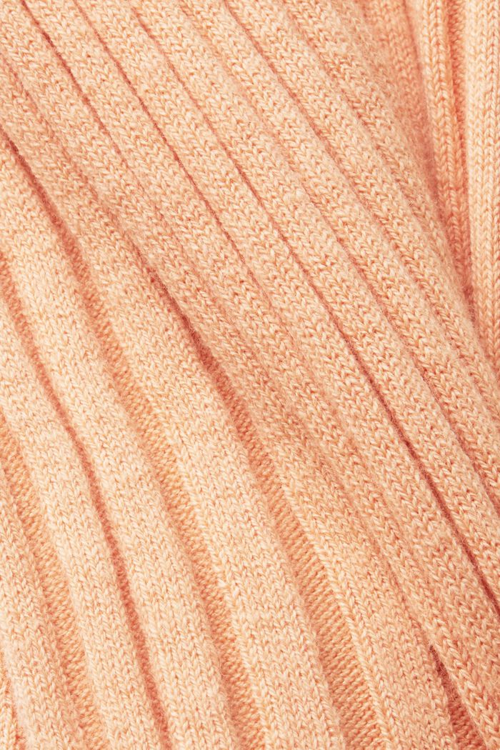 Asymetricky žebrovaný pulovr, směs s hedvábím, CORAL, detail image number 5