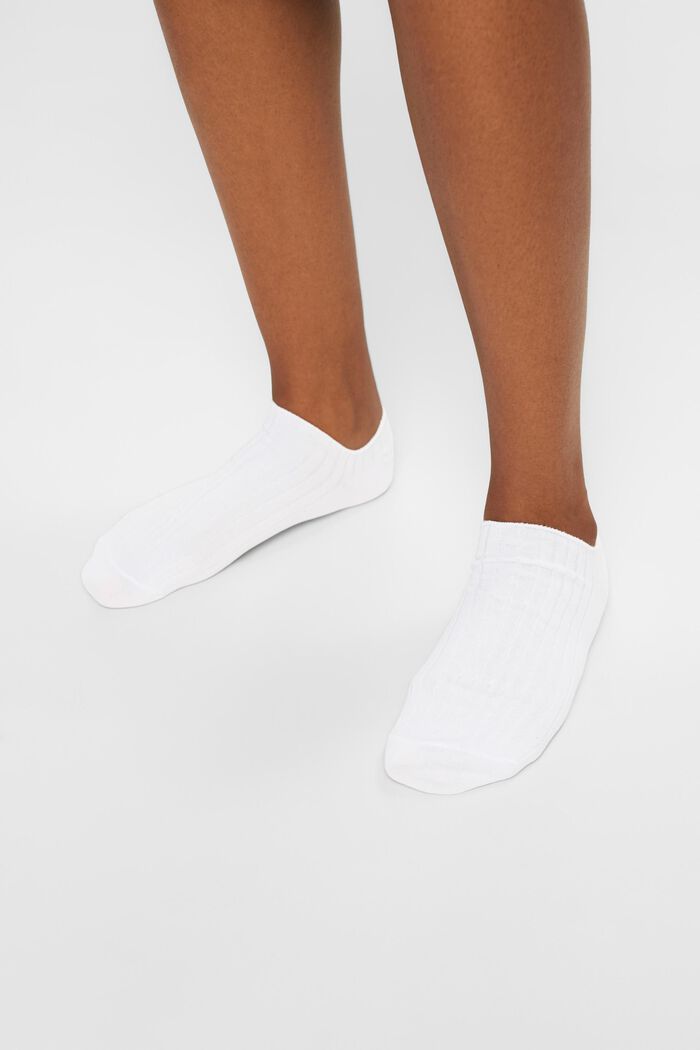 Žebrové kotníkové ponožky, 2 páry v balení, WHITE, detail image number 1