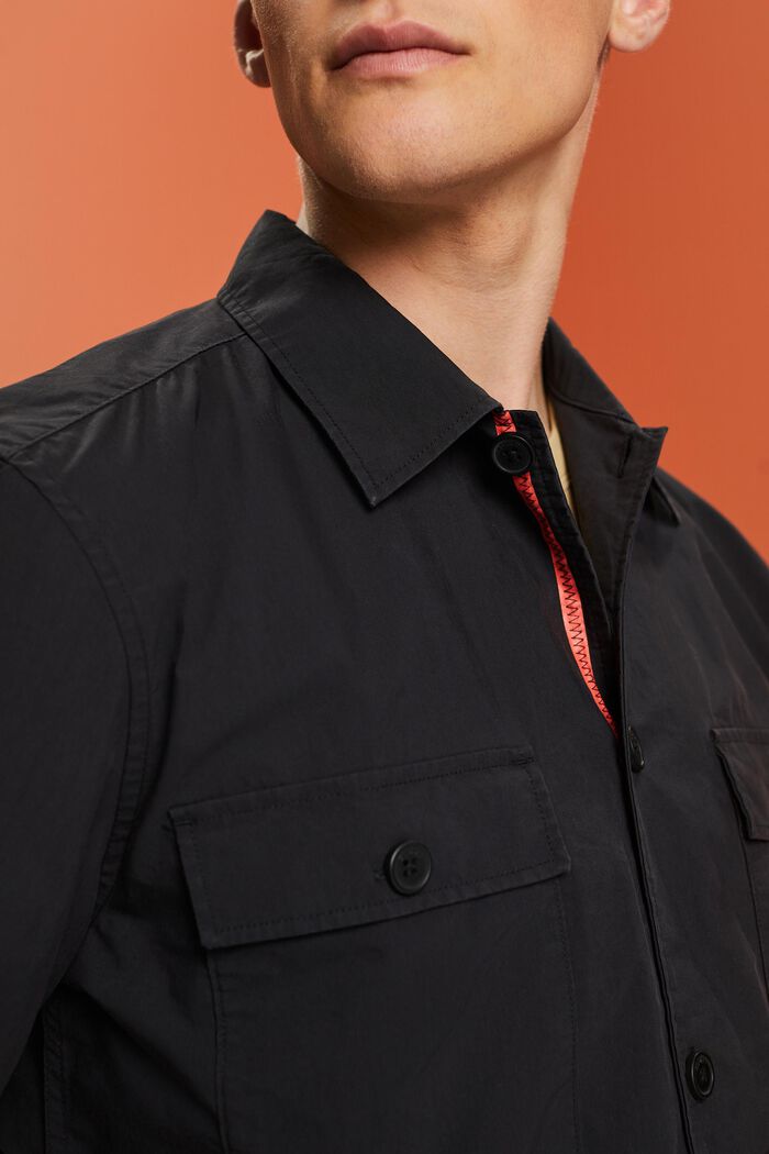 Košile s krátkým rukávem, směs s bavlnou, BLACK, detail image number 2