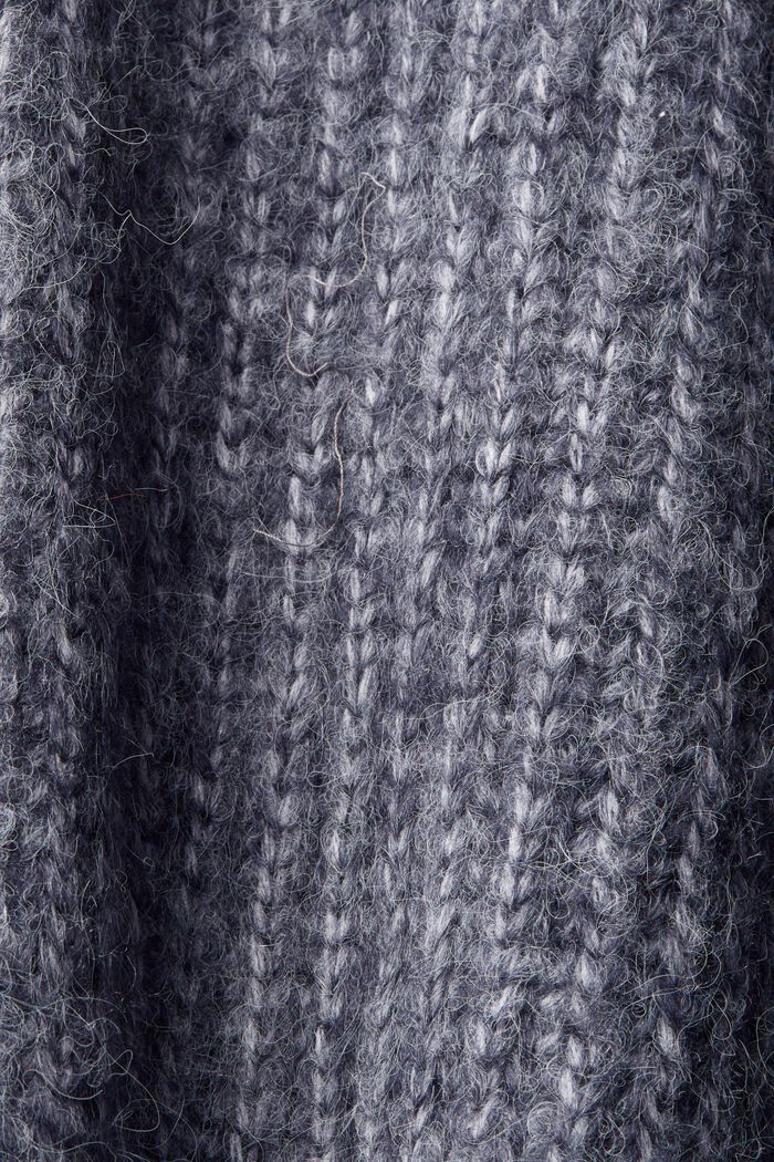 Pulovr s rolákem, z pleteniny s vlnou, NAVY, detail image number 4