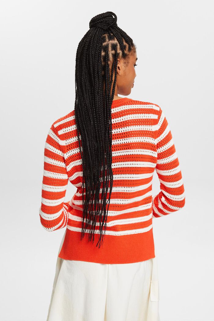 Pruhovaný pulovr z volné pleteniny, BRIGHT ORANGE, detail image number 2