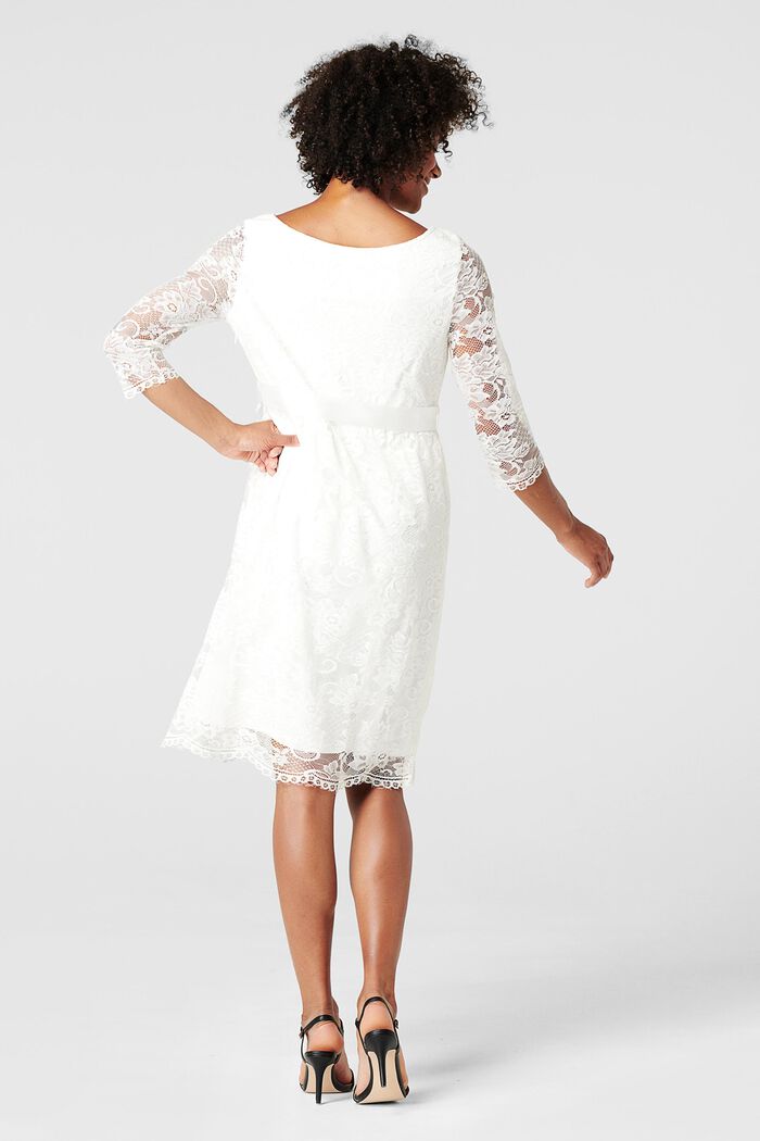 Květované krajkové šaty s vázačkou, BRIGHT WHITE, detail image number 1