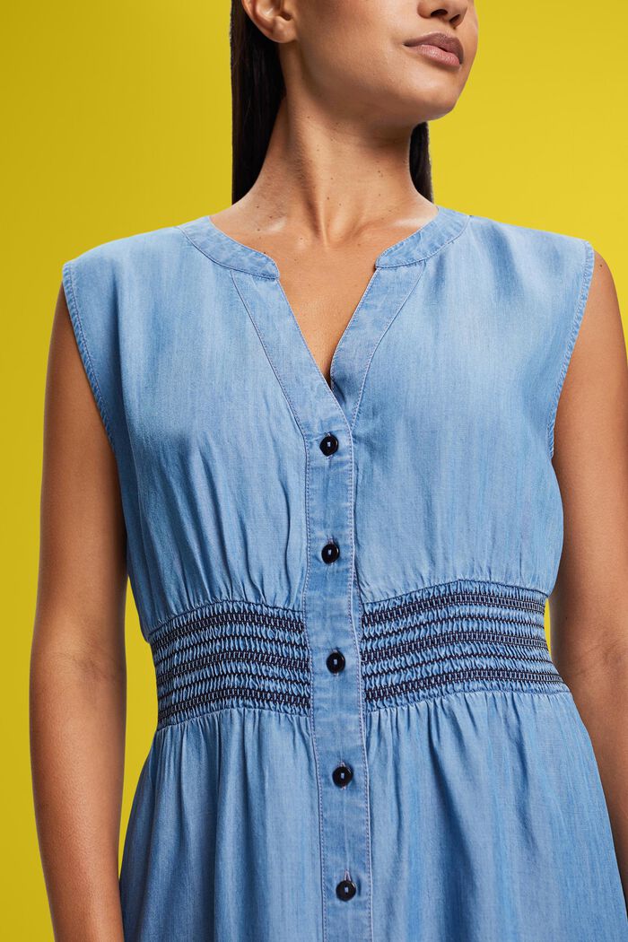 Midi šaty bez rukávů, z imitace denimu, BLUE MEDIUM WASHED, detail image number 2