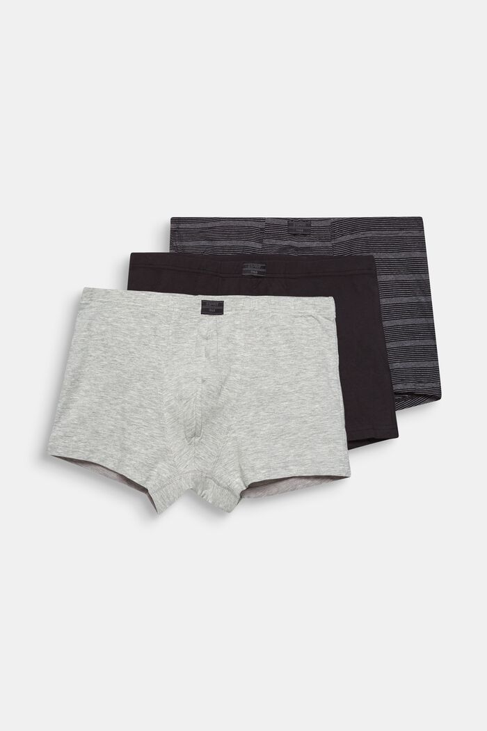 Bokové kalhotky s nohavičkou ze strečové bavlny, 3 ks v balení, NEW BLACK, detail image number 0