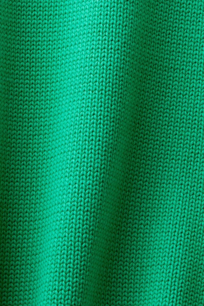 Bavlněný pulovr s nízkým rolákovým límcem, GREEN, detail image number 5