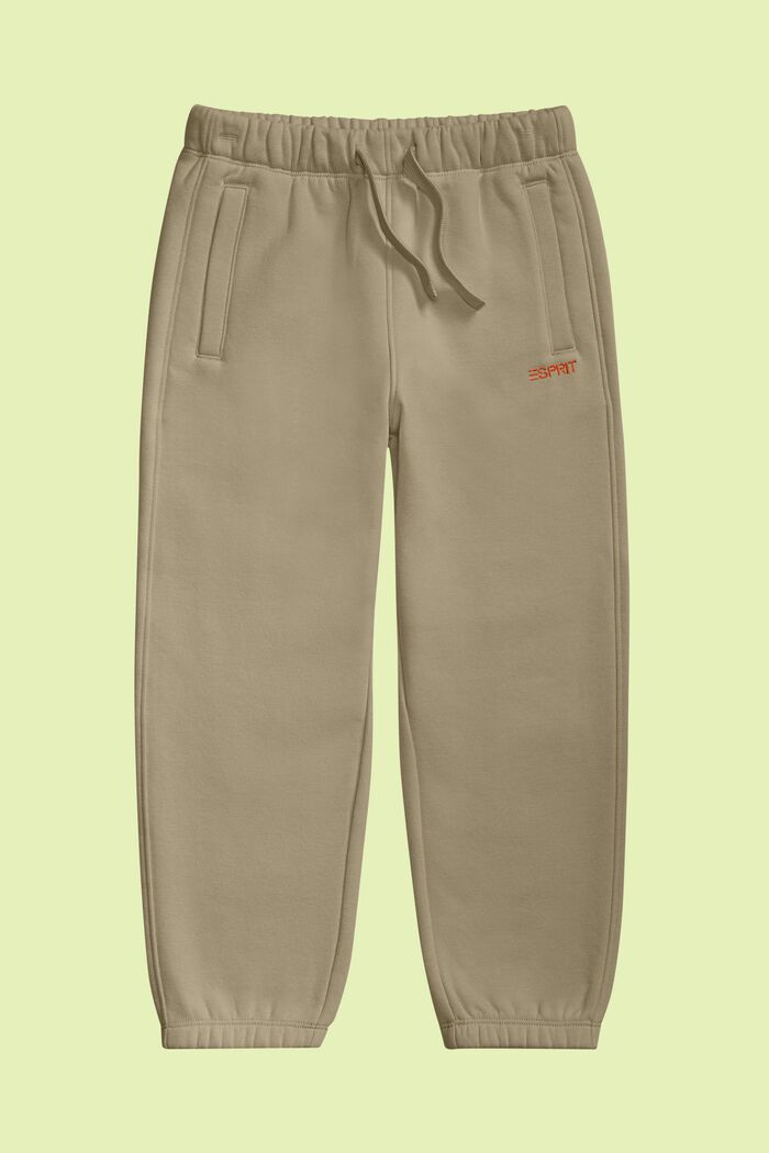 Teplákové kalhoty s logem, z bavlněné směsi, BEIGE, detail image number 0