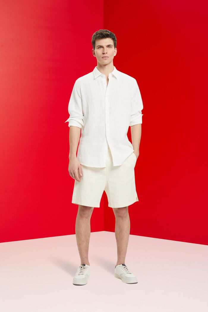 Mušelínová košile z udržitelné bavlny, OFF WHITE, detail image number 1