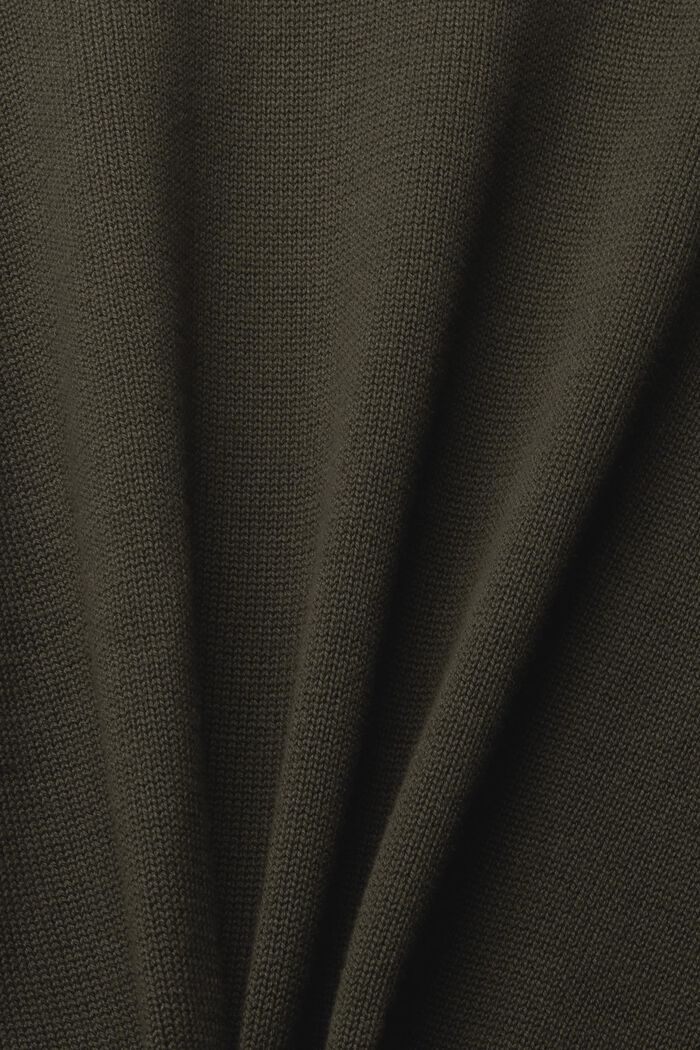 Pulovr z pleteniny z udržitelné bavlny, DARK KHAKI, detail image number 1