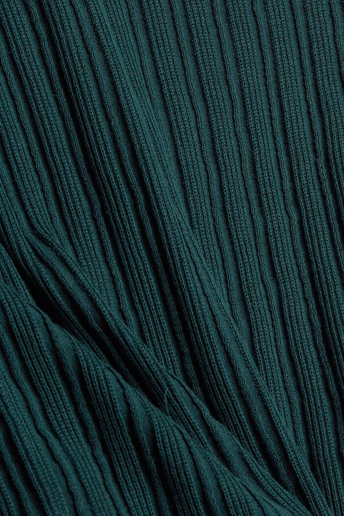 Žebrovaný kardigan ze 100% bavlny, DARK TEAL GREEN, detail image number 4