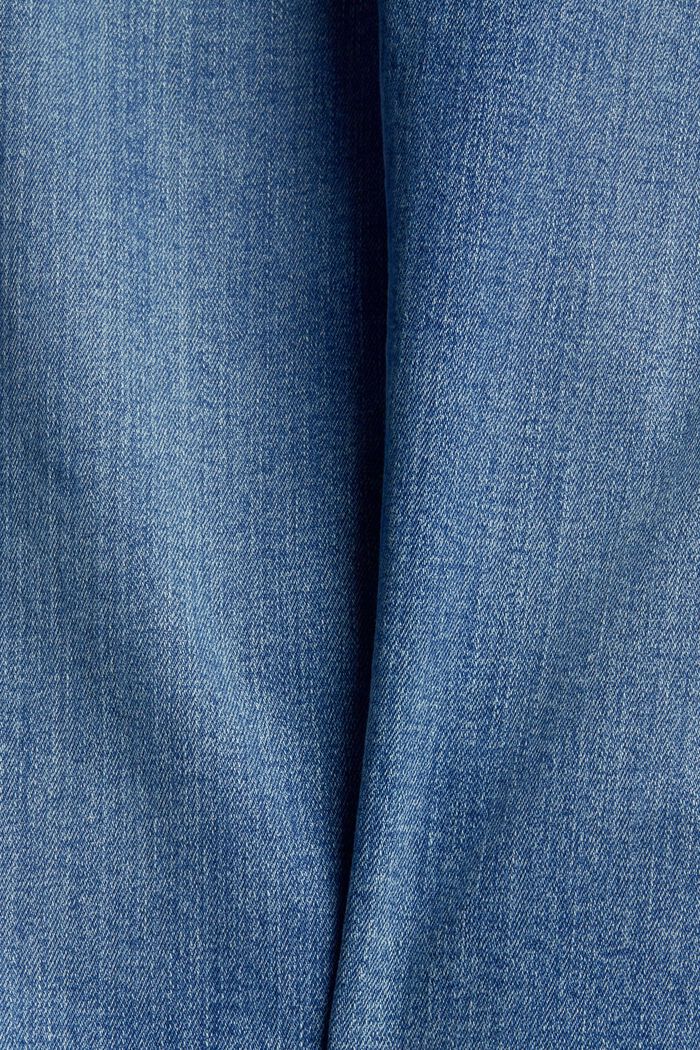 Zkrácené džíny z bavlněného streče, BLUE LIGHT WASHED, detail image number 4