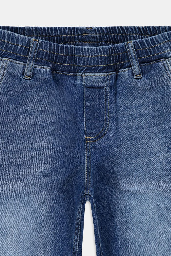 Džínové bavlněné šortky s pasem do gumy, BLUE MEDIUM WASHED, detail image number 2