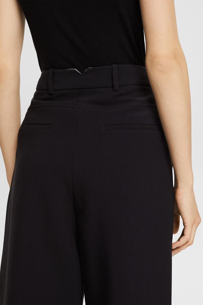 Kalhotová sukně s vysokým pasem, BLACK, detail image number 4