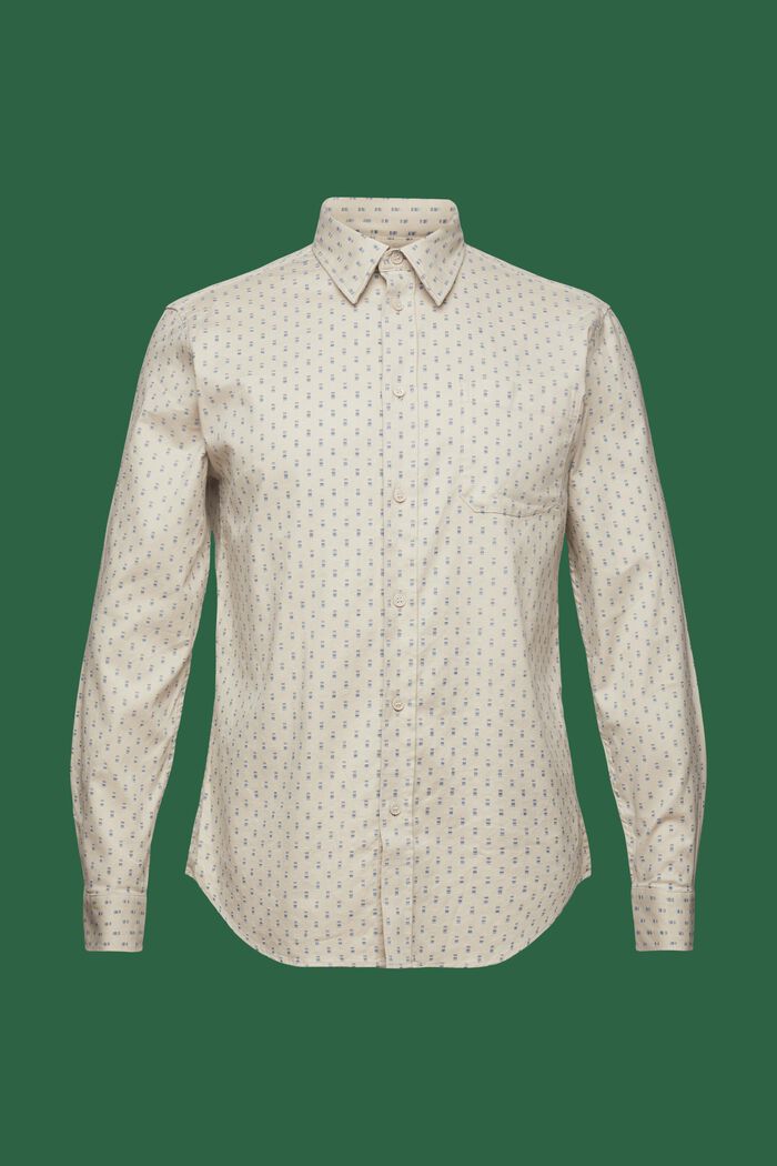 Vzorovaná keprová košile Slim Fit, PASTEL GREY, detail image number 6