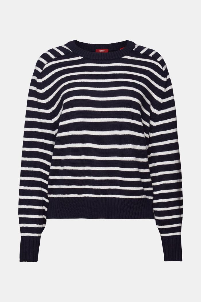 Pruhované pulovry, 100 % bavlna, NAVY, detail image number 6