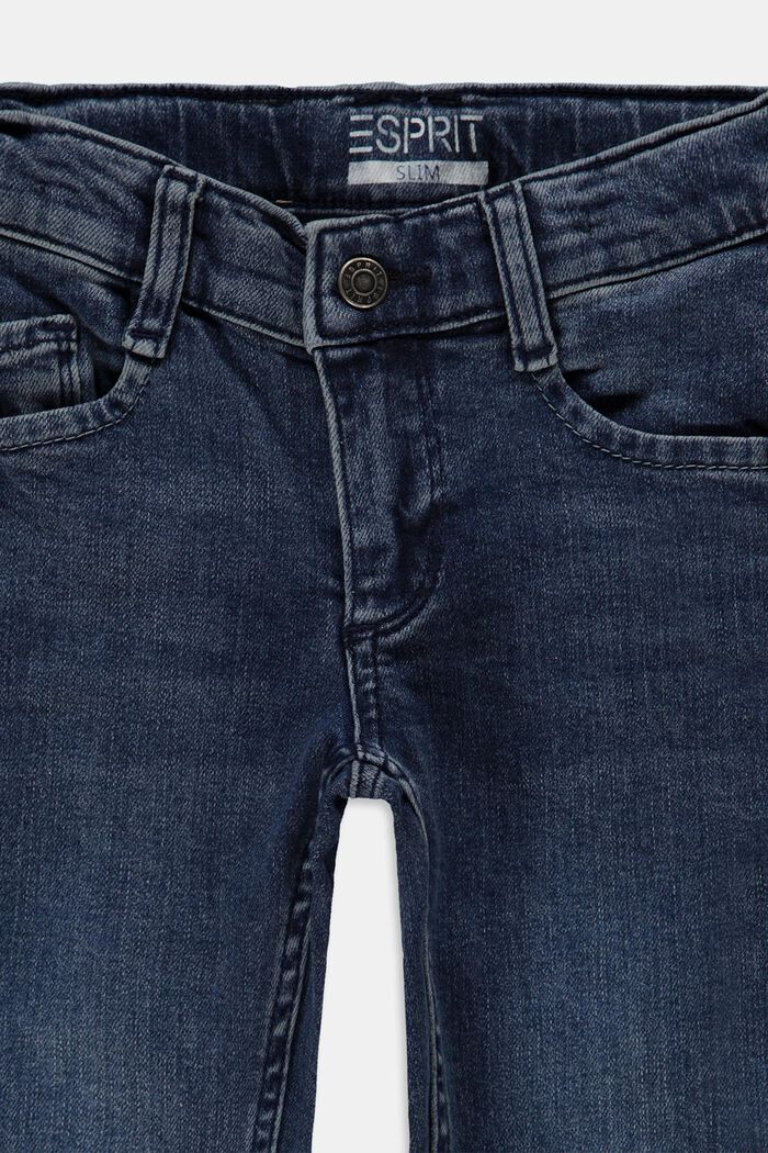 Z recyklovaného materiálu: džíny s rozparky a nastavitelným pasem, BLUE DARK WASHED, detail image number 2