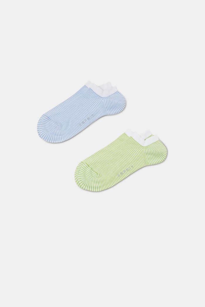 Proužkované kotníkové ponožky, 2 páry v balení, GREEN/BLUE, detail image number 0
