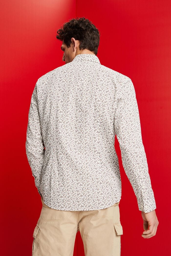 Vzorovaná bavlněná košile Slim Fit, OFF WHITE, detail image number 3