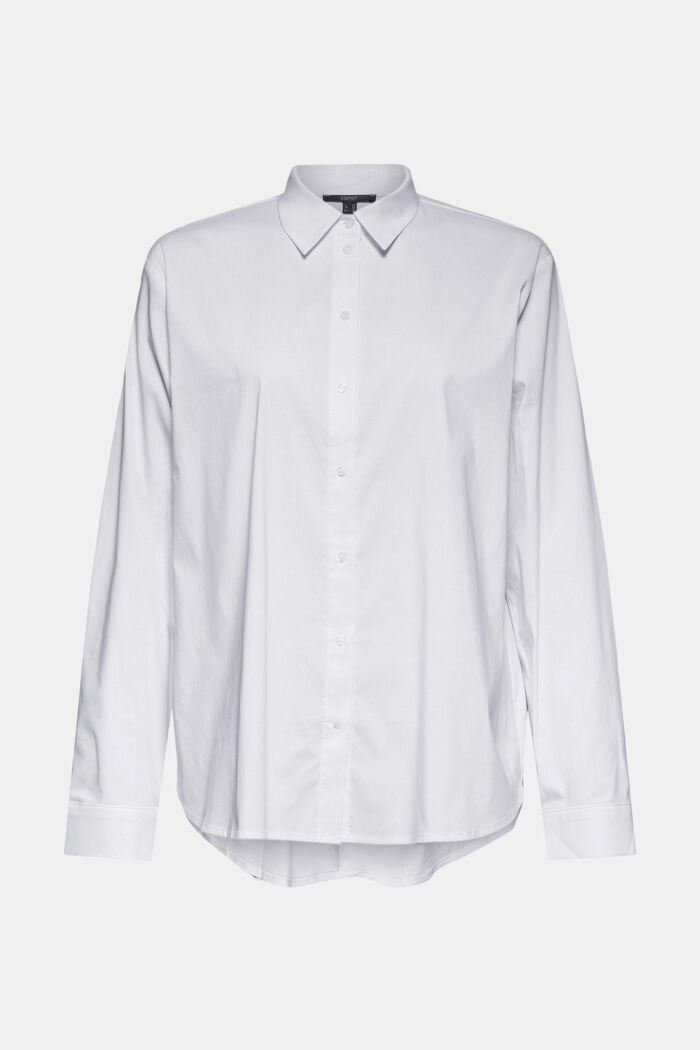 Košilová halenka ze směsi s bavlnou, WHITE, detail image number 6