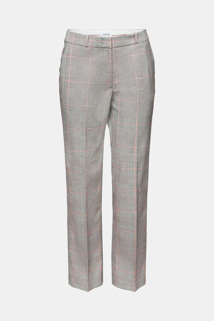Kostkované kalhoty s rovnými nohavicemi, MEDIUM GREY, detail image number 7