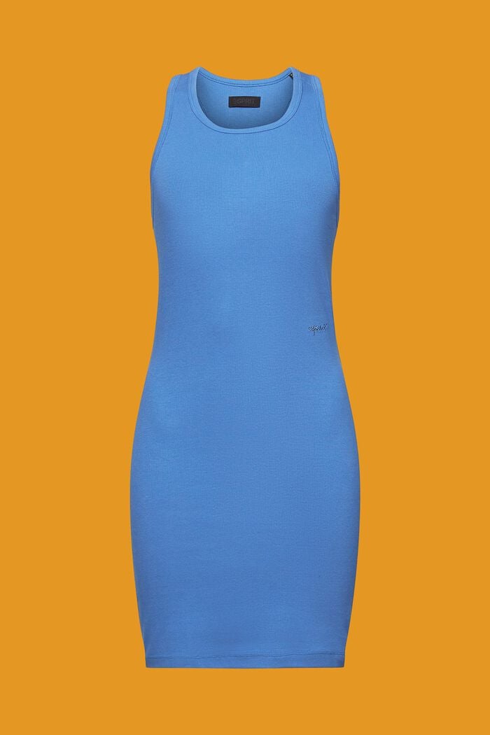 Žebrové žerzejové šaty, GREY BLUE, detail image number 7