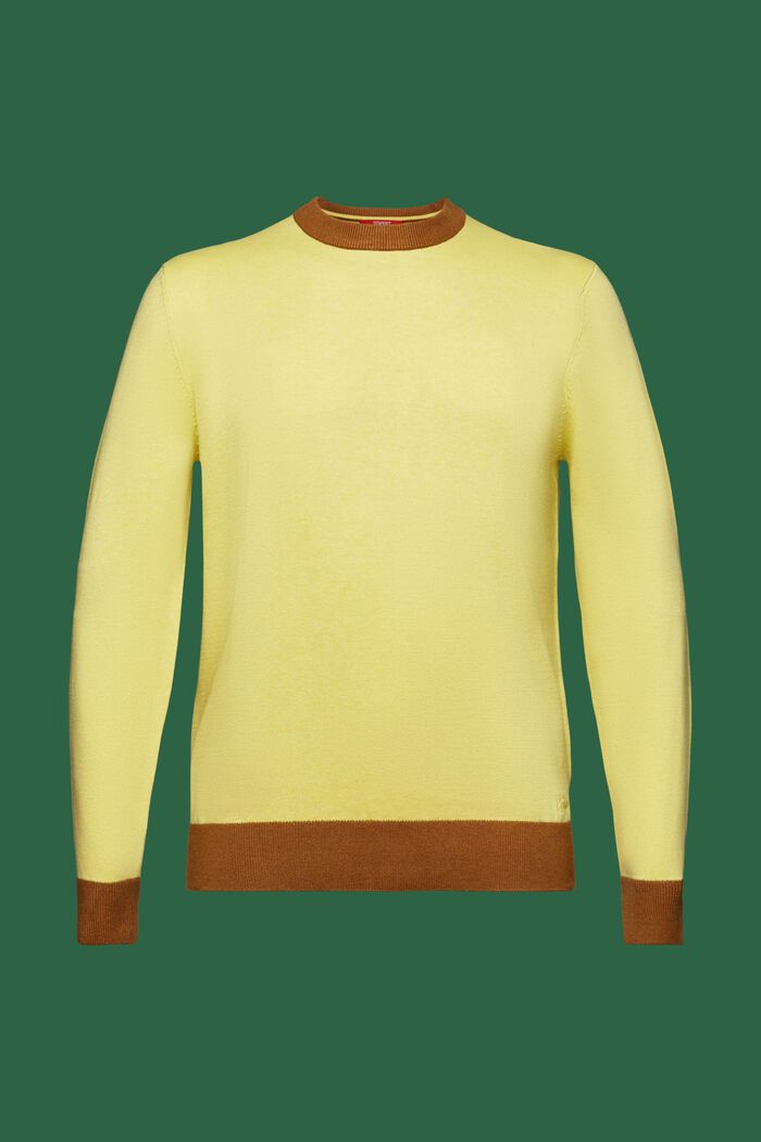 Žebrový pulovr s kulatým výstřihem, BRIGHT YELLOW, detail image number 5