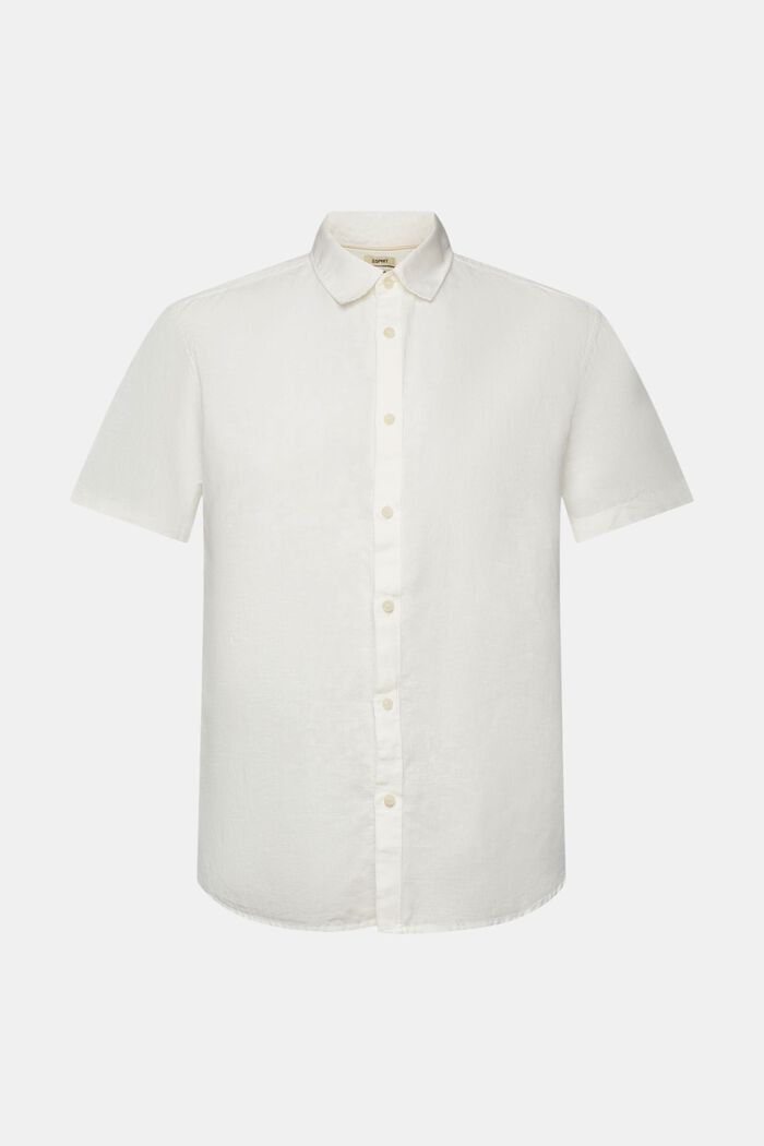 Košile, krátký rukáv, směs s bavlnou a lnem, OFF WHITE, detail image number 7