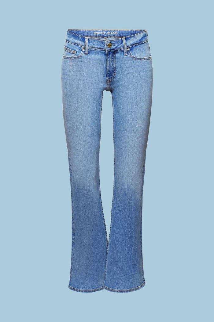 Bootcut džíny se středně vysokým pasem, BLUE LIGHT WASHED, detail image number 6