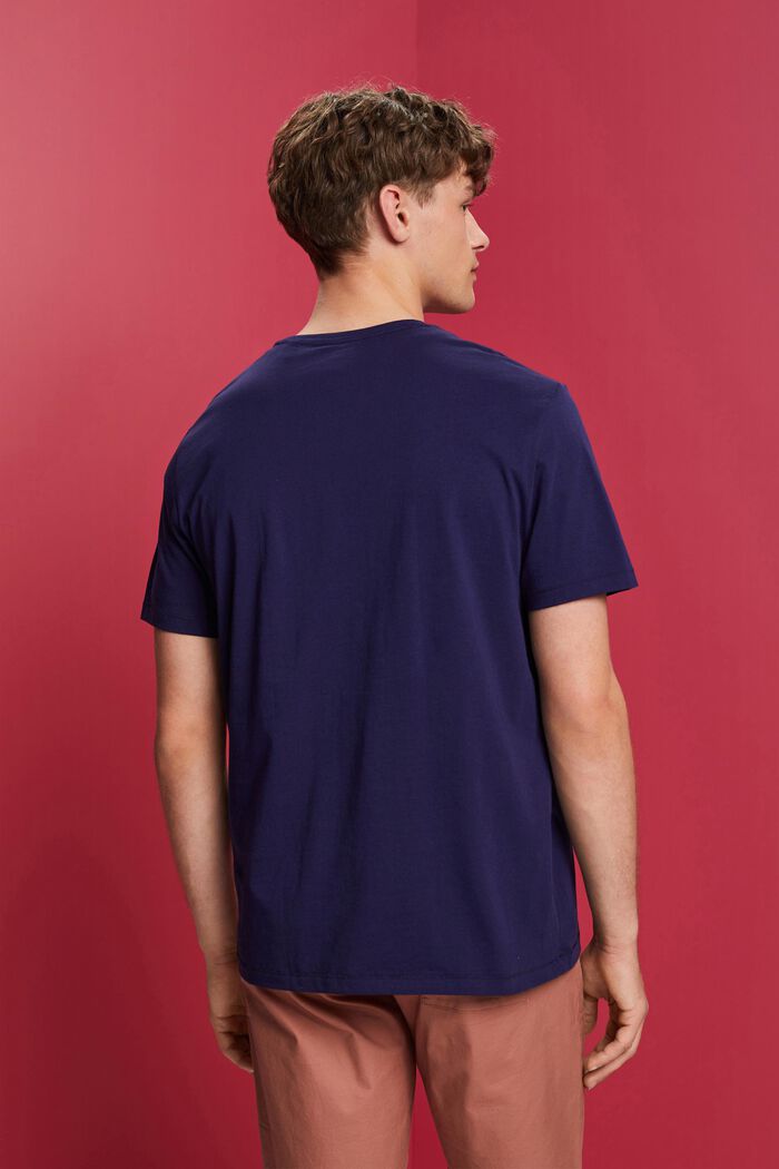 Tričko s kulatým výstřihem ke krku a s potiskem, 100% bavlna, DARK BLUE, detail image number 3