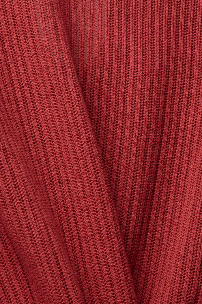 Se lnem: pulovr s krátkými volánovými rukávy, TERRACOTTA, detail image number 4
