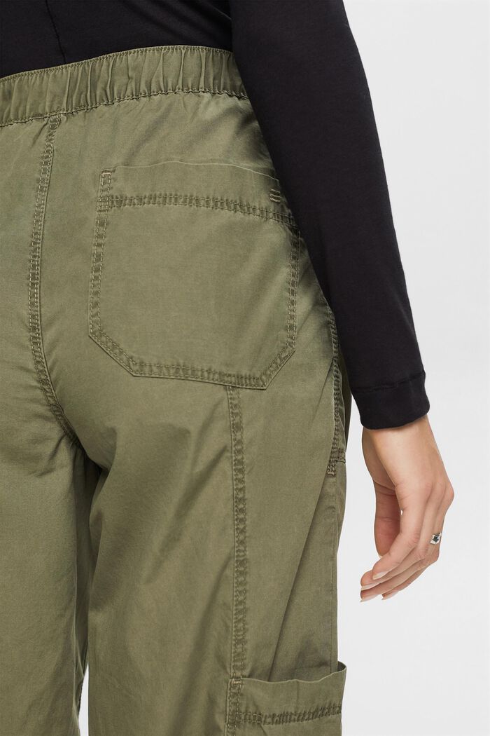 Cargo kalhoty bez zapínání, 100% bavlna, KHAKI GREEN, detail image number 4