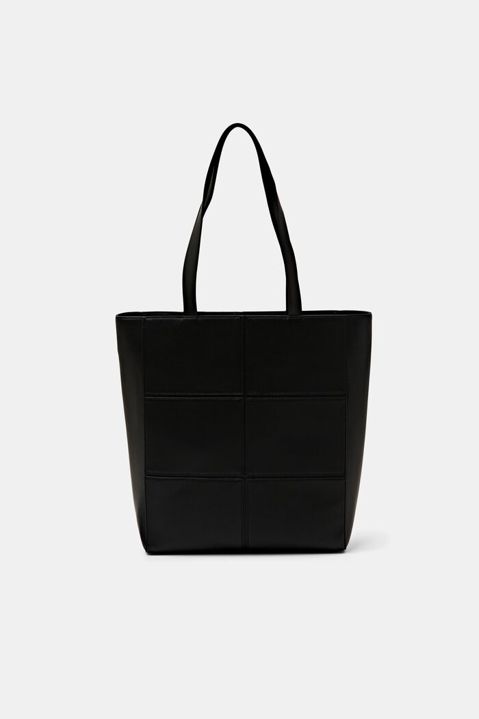 Kabelka tote bag z imitace kůže, BLACK, detail image number 0