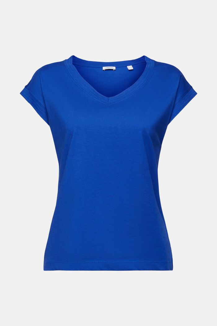 Tričko se špičatým výstřihem, BRIGHT BLUE, detail image number 5