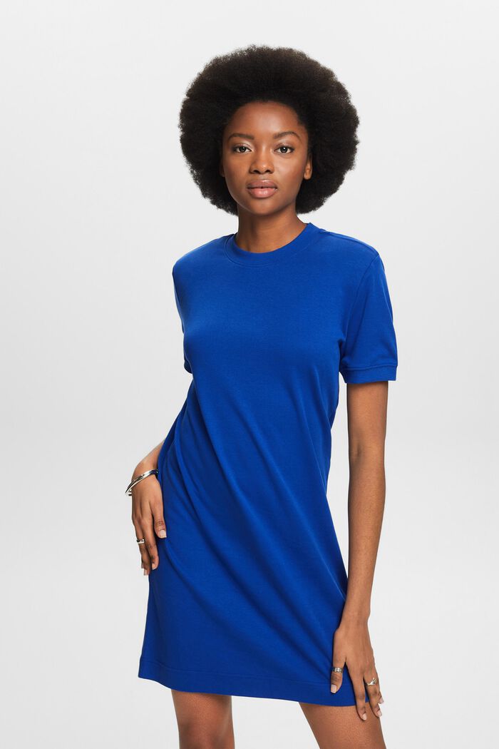 Bavlněné tričkové šaty s vycpávkami, BRIGHT BLUE, detail image number 0
