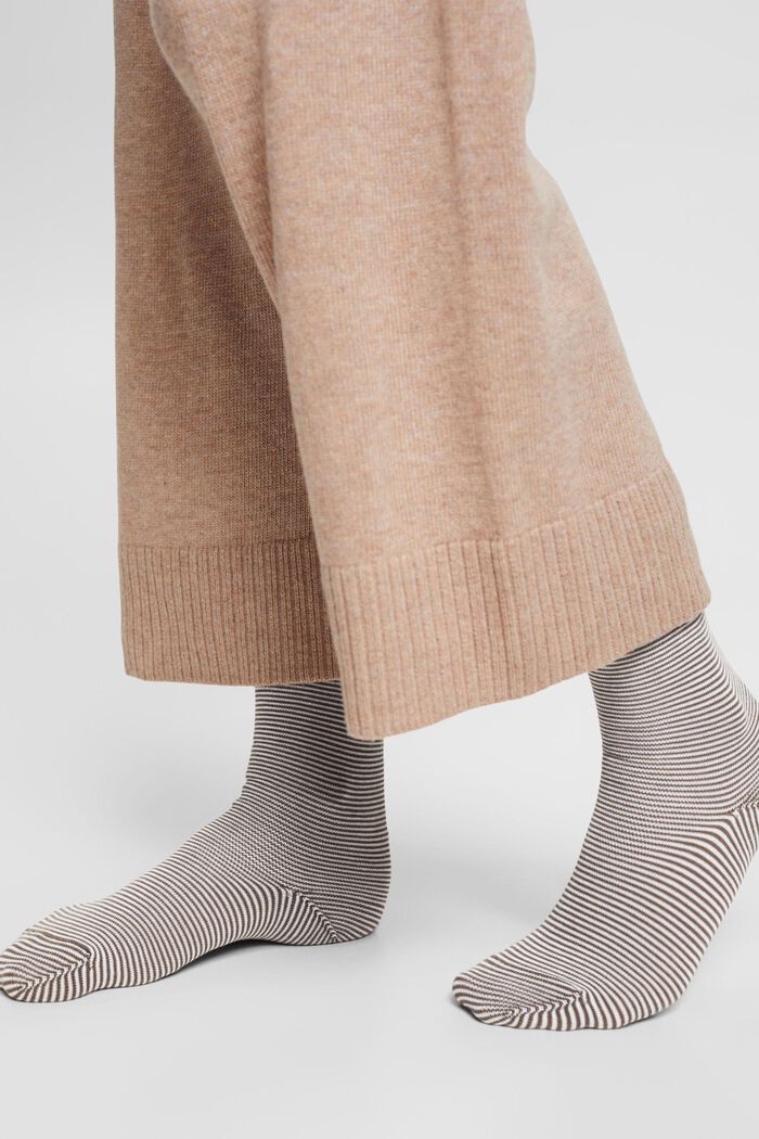 Pruhované ponožky se srolovaným lemem, bio bavlna, GREEN/BROWN, detail image number 1