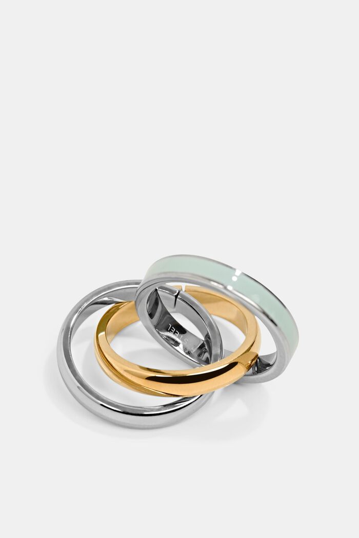 Trojitý prsten z nerezové oceli, GOLD BICOLOUR, detail image number 1