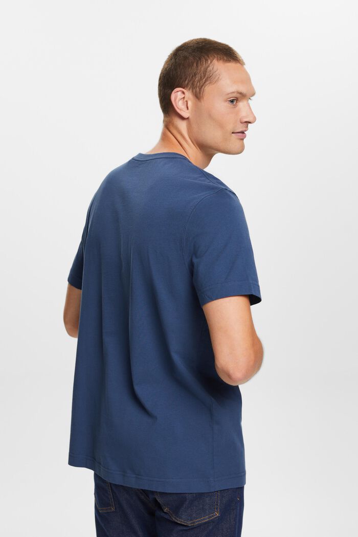 Tričko z bavlněného žerzeje, s grafickým designem, GREY BLUE, detail image number 3