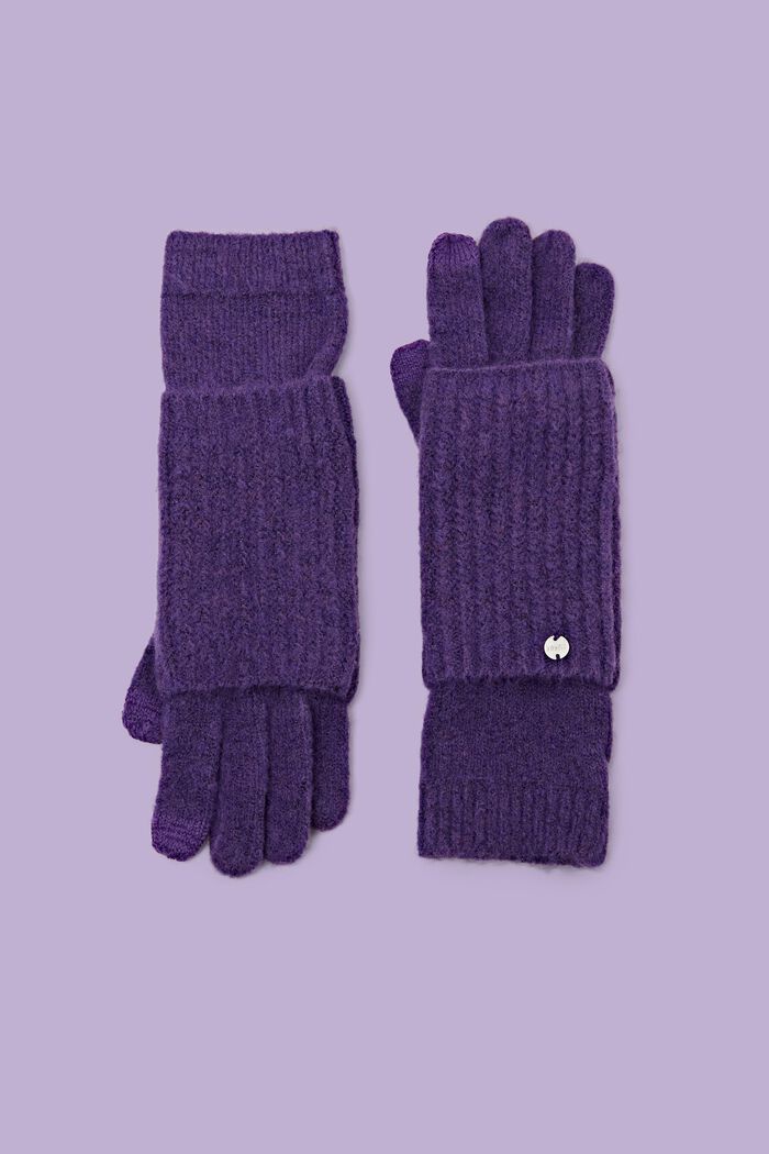 Pletené rukavice 2 v 1, PURPLE, detail image number 0