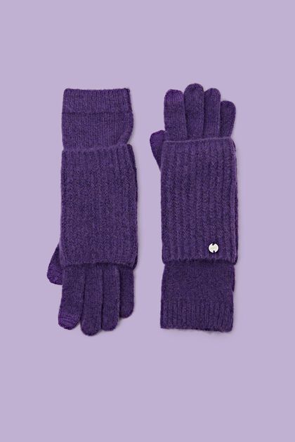 Pletené rukavice 2 v 1