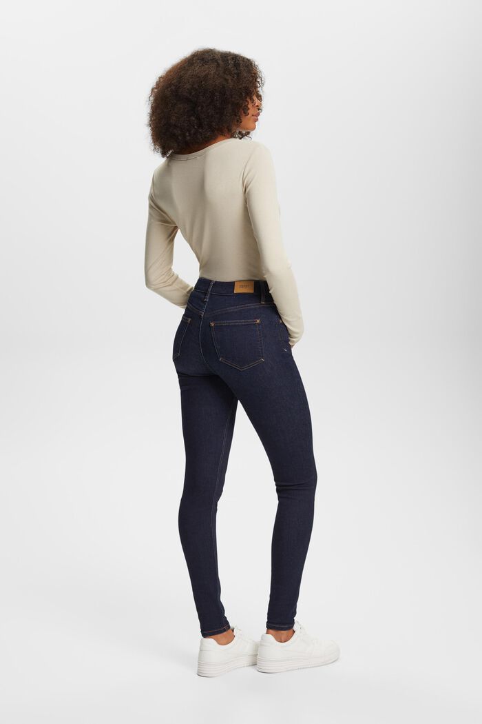 Skinny džíny s vysokým pasem, strečová bavlna, BLUE RINSE, detail image number 3