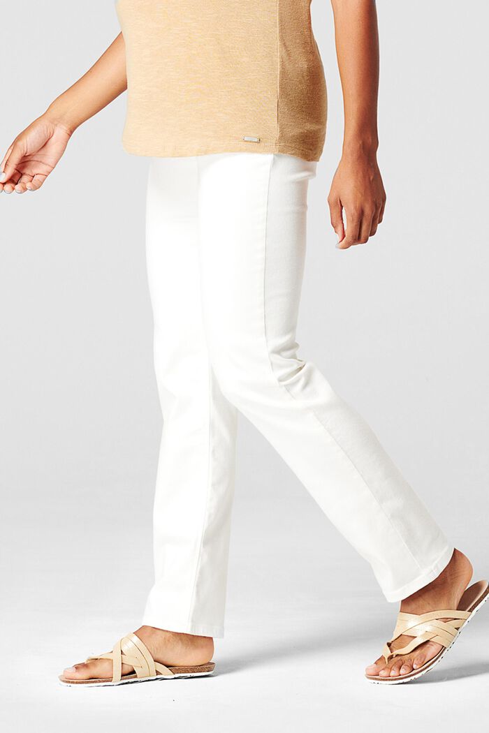 Strečové džíny s pásem nad bříško, BRIGHT WHITE, detail image number 2
