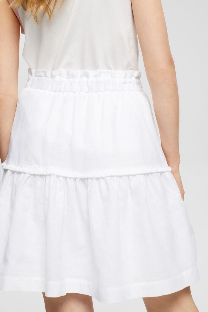 Mini sukně ze směsi se lnem, WHITE, detail image number 5