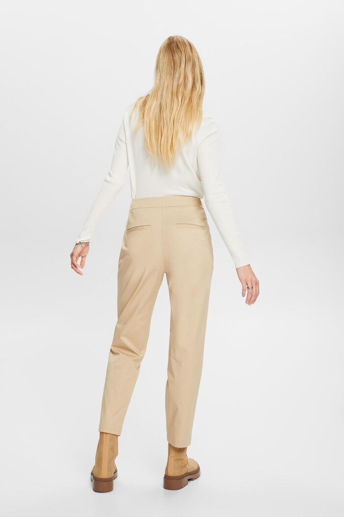 Kalhoty chino s přišitou vázačkou, 100% bavlna, SAND, detail image number 3