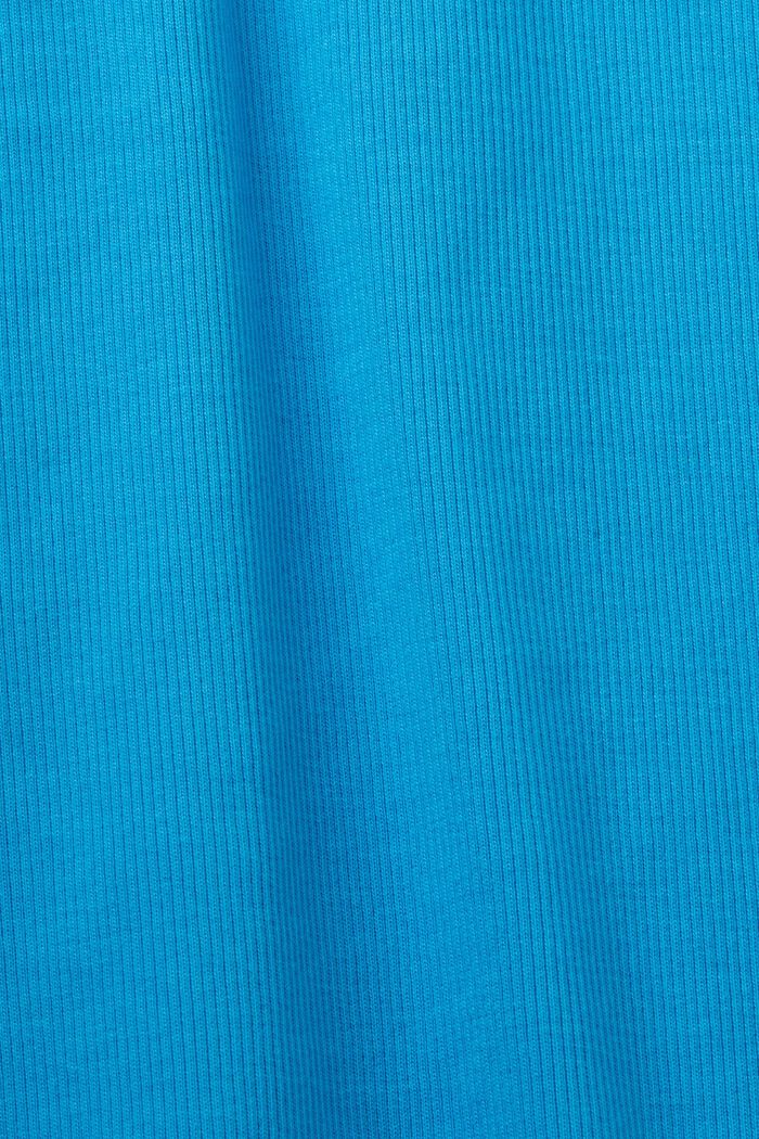 Tílko z žebrového žerzeje, strečová bavlna, BLUE, detail image number 5