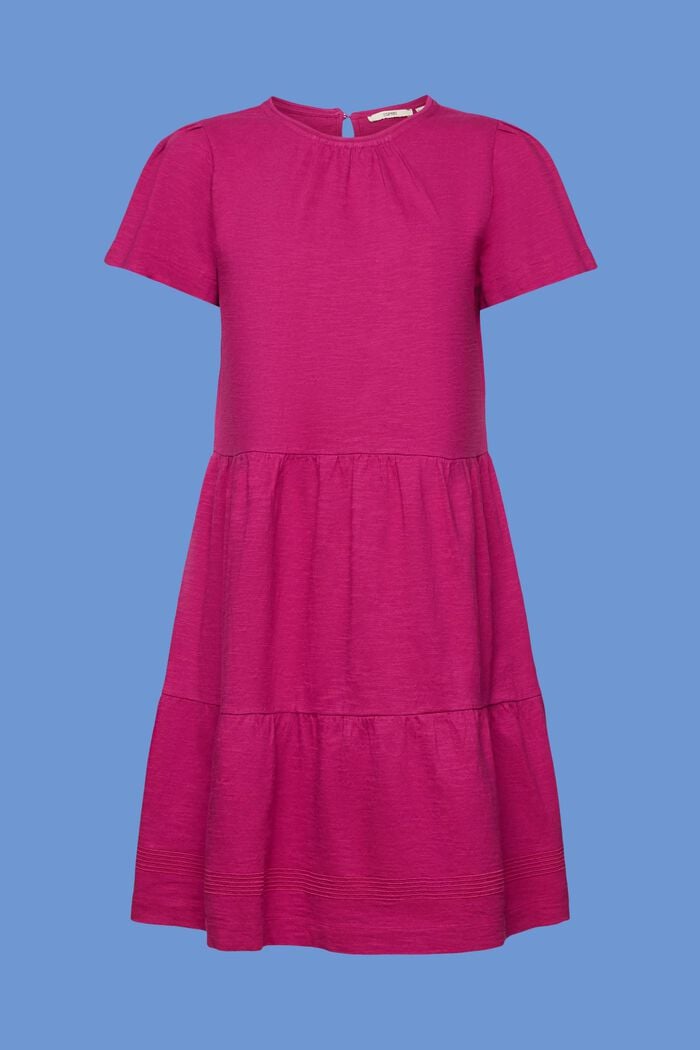 Krátké žerzejové šaty, 100% bavlna, DARK PINK, detail image number 5